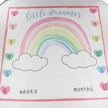 Load image into Gallery viewer, 100x100cm Baby Milestone Blanket Photography Prop Rainbow Monthly Backdrop Cloth Calendar Infant Bebe Boy Girl Photo Accessories