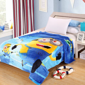 Cartoon Spiderman Flannel Blanket Adult/kids Cute Marie Cat Minions Warm Soft Fleece Blanket Queen Size 150x200cm Free Shipping