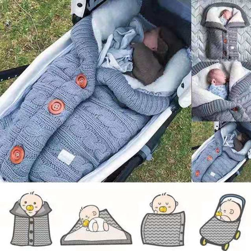 Warm Blanket Soft Baby Sleeping Bag Footmuff Cotton Knitting Envelope New Born Boy Girl Swad Wrap Accessories Sleepsacks Fashion