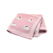 Load image into Gallery viewer, Super Soft Toddler Sofa Crib Bedding Quilts Funny Rabbit Knitted Newborn Baby Blankets 100*80cm Infant Kids Bebes Stroller Cover