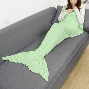 CAMMITEVER 14 Colors Mermaid Tail Blanket Crochet Mermaid Blanket For Adult Super Soft All Seasons Sleeping Knitted Blankets