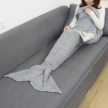 Load image into Gallery viewer, CAMMITEVER 14 Colors Mermaid Tail Blanket Crochet Mermaid Blanket For Adult Super Soft All Seasons Sleeping Knitted Blankets