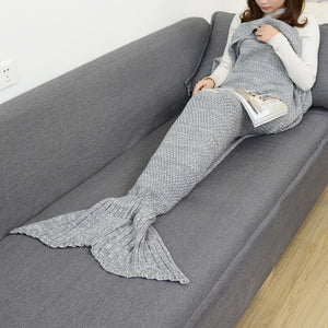 CAMMITEVER 14 Colors Mermaid Tail Blanket Crochet Mermaid Blanket For Adult Super Soft All Seasons Sleeping Knitted Blankets