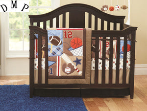 Promotion! 7PCS Baby Boy Crib Cot Bedding Set baby bed linen bebe jogo de cama (bumper+duvet+bed cover+bed skirt)