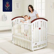 Load image into Gallery viewer, Brand Baby Bed Solid Woode newborn  Bebe Bed Cradle Bed  with Mattress Multi Function Children&#39;s Bed Roller Variable Desk