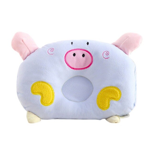 3 Styles Infant baby bedding print pig elephant star oval shape 100% cotton Baby protection pillow prevent bebe cushion