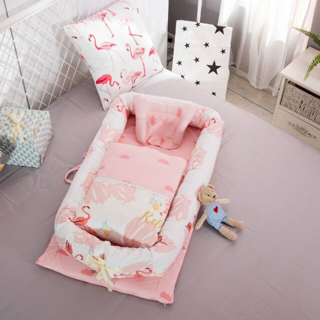 Baby Portable Crib Bed Sleeping Bed Cotton Infant Bebe Nest Travel Bed Washable Newborn Mattress Child Cradle Cot