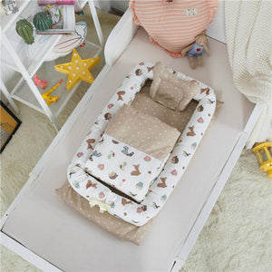 Baby Portable Crib Bed Sleeping Bed Cotton Infant Bebe Nest Travel Bed Washable Newborn Mattress Child Cradle Cot