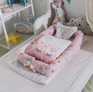 Baby Portable Crib Bed Sleeping Bed Cotton Infant Bebe Nest Travel Bed Washable Newborn Mattress Child Cradle Cot